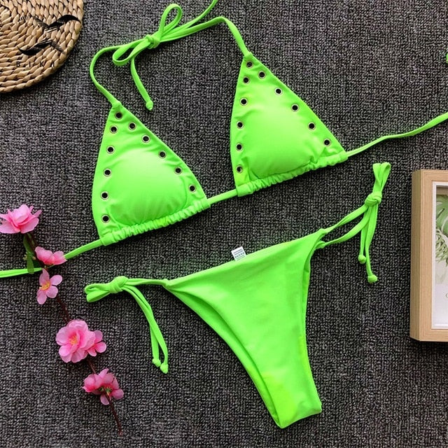 Neon Triangle Bikini