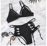High Waist  Lace Up Bikini